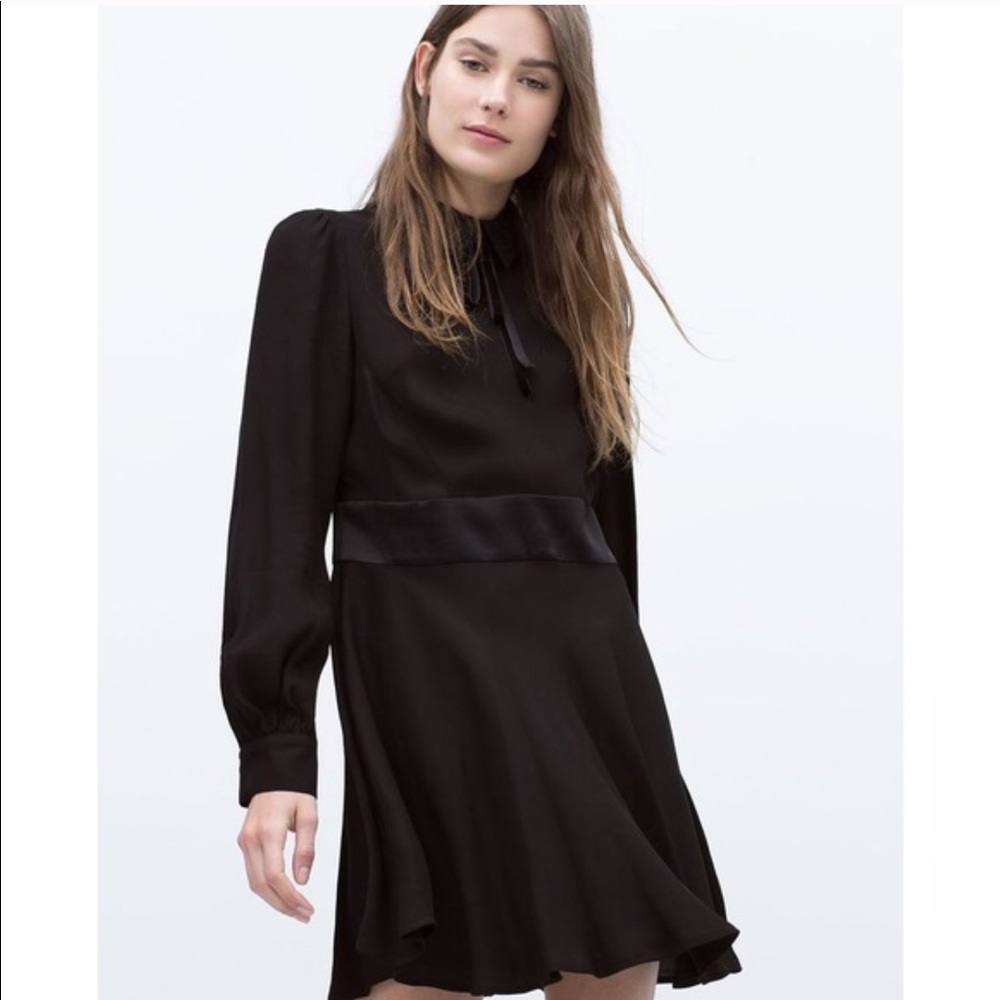 Zara Black fit and flare dress